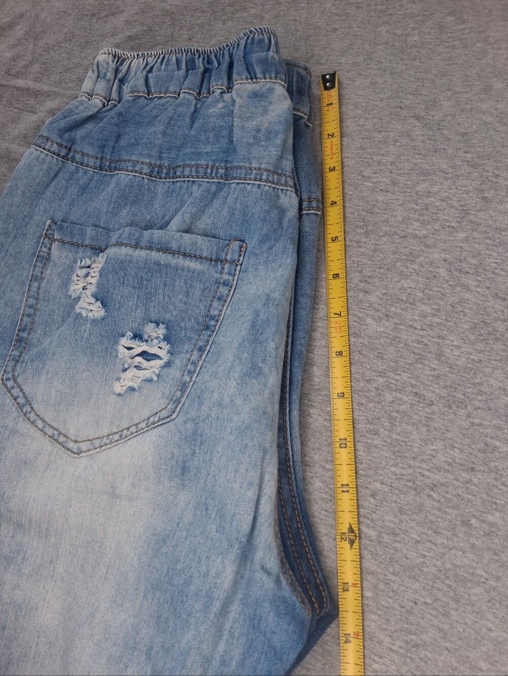 Boho Bundle -2 Cropped Jeans Embroidered Cat Y2K Inspired High Rise Pull-On M - Picture 15 of 16
